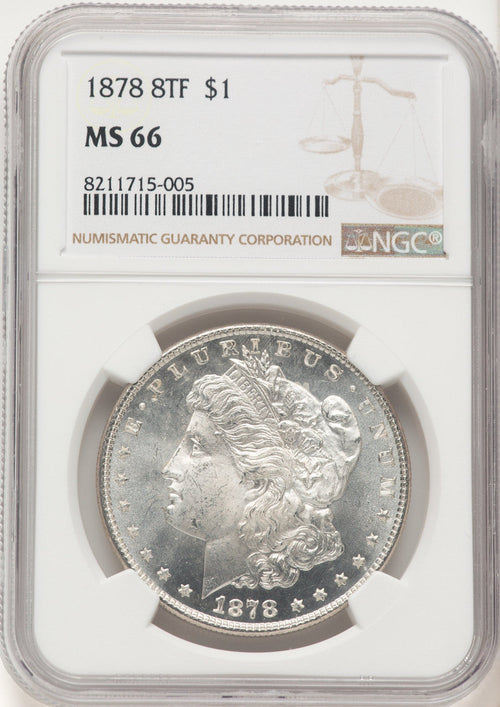 1878 8TF Morgan Dollar NGC MS66 (780367008)