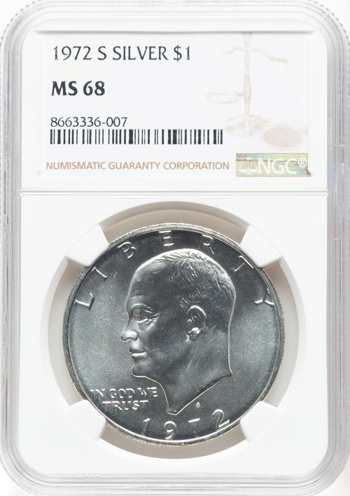 1972-S SILVER Eisenhower Dollar NGC MS68