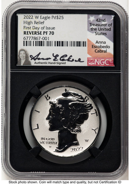 2022-W Palladium Eagle 1 oz REV FDI Anna Cabral NGC PF70
