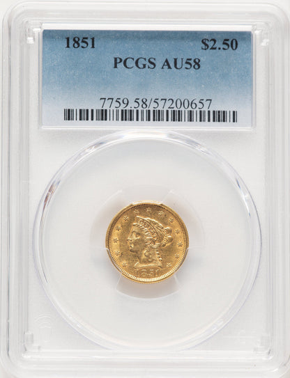 1851 $2.50 Liberty Quarter Eagle PCGS AU58 (780578137)