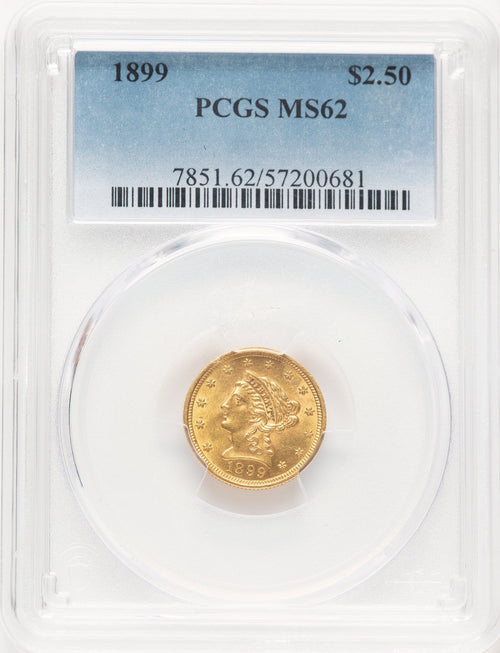 1899 $2.50 Liberty Quarter Eagle PCGS MS62