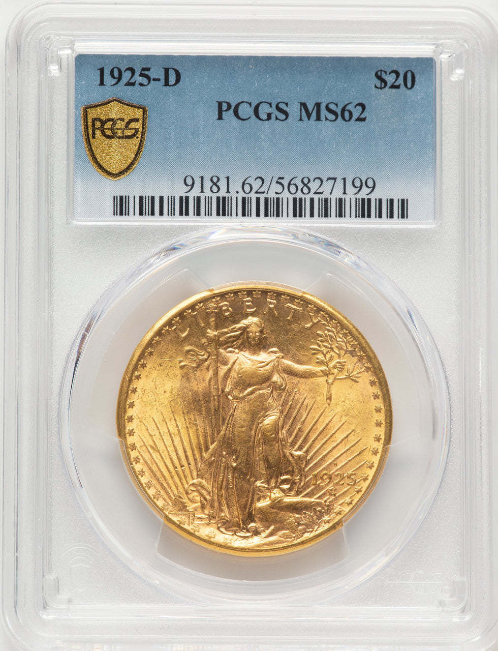 1925-D $20 Saint-Gaudens Double Eagle PCGS MS62