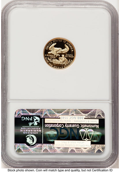 1993-P Proof Gold Eagle 1/10 oz Brown Label NGC PF70