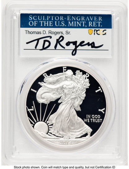 2014-W Proof Silver Eagle 1 oz TD Rogers PCGS PR70