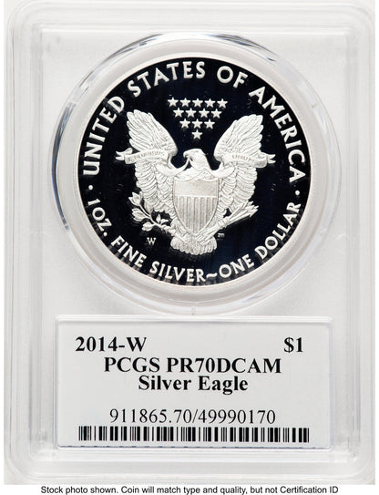 2014-W Proof Silver Eagle 1 oz TD Rogers PCGS PR70