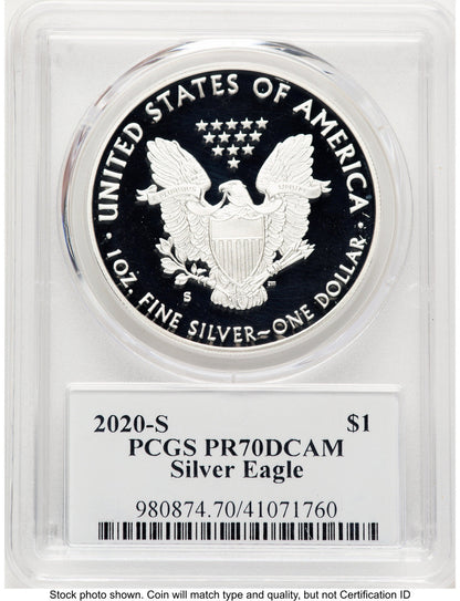 2020-S Proof Silver Eagle 1 oz TD Rogers PCGS PR70