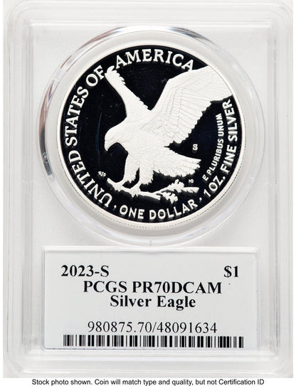 2023-S Proof Silver Eagle 1 oz TD Rogers PCGS PR70