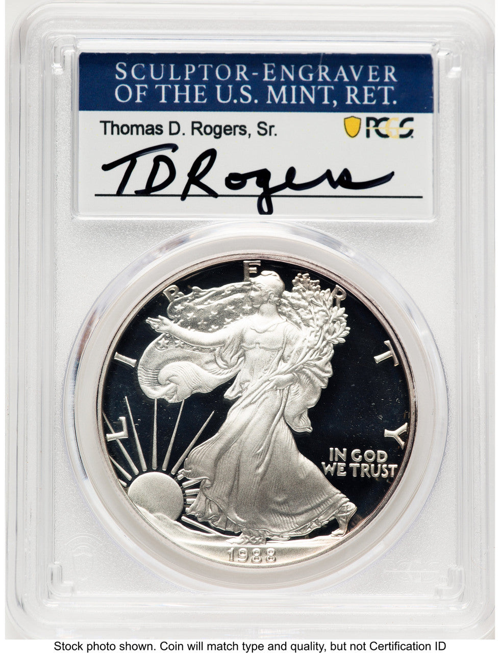 1988-S Proof Silver Eagle 1 oz TD Rogers PCGS PR70 (781017105)