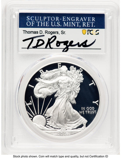 2016-W Proof Silver Eagle 1 oz WP Mint Hoard TD Rogers PCGS PR70 (781017115)