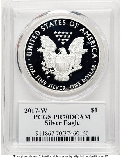 2017-W Proof Silver Eagle 1 oz TD Rogers PCGS PR70 (781017119)