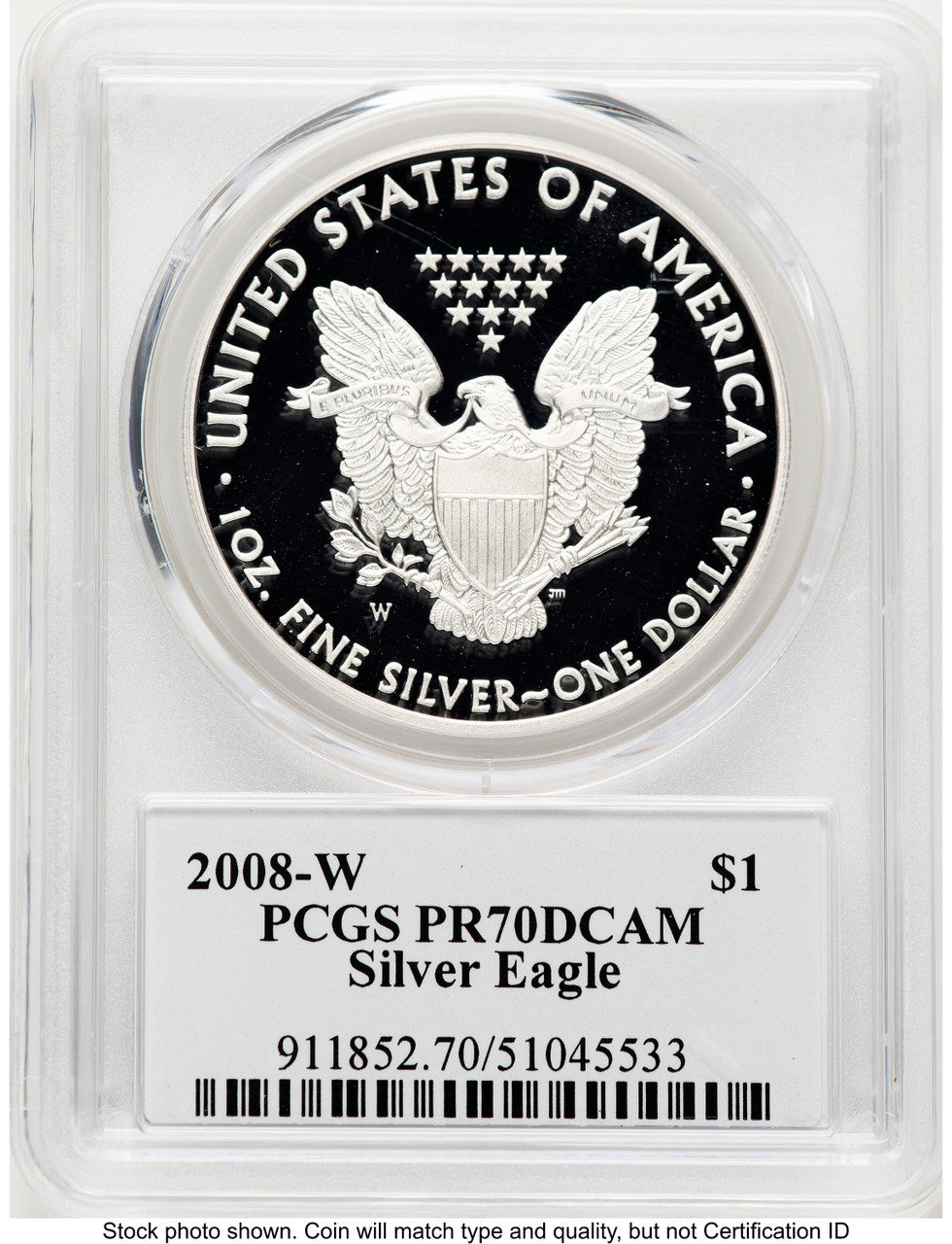 2008-W Proof Silver Eagle 1 oz TD Rogers PCGS PR70 (781017146)