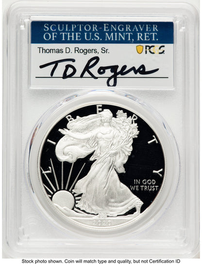 2020-W Proof Silver Eagle 1 oz TD Rogers PCGS PR70