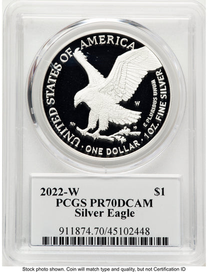 2022-W Proof Silver Eagle 1 oz TD Rogers PCGS PR70