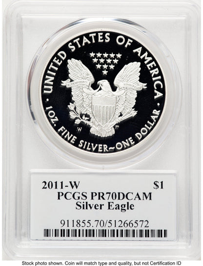 2011-W Proof Silver Eagle 1 oz TD Rogers PCGS PR70