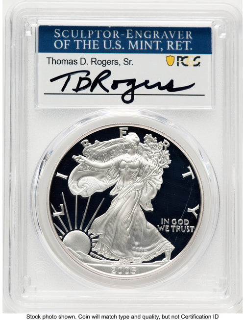 2005-W Proof Silver Eagle 1 oz TD Rogers PCGS PR70