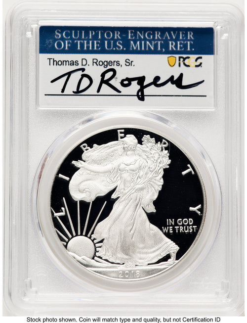 2018-W Proof Silver Eagle 1 oz TD Rogers PCGS PR70