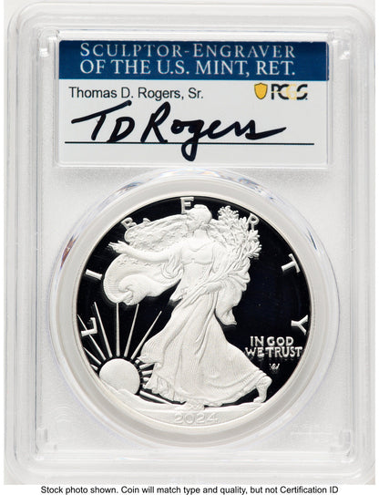 2024-S Proof Silver Eagle 1 oz TD Rogers PCGS PR70