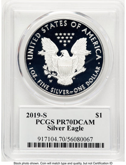 2019-S Proof Silver Eagle 1 oz TD Rogers PCGS PR70