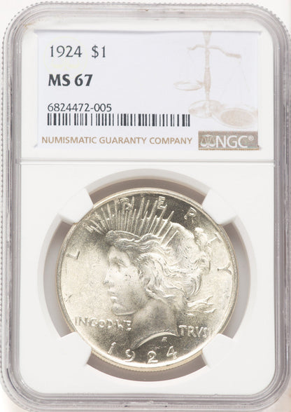 1924 Peace Dollar NGC MS67 (781051021)