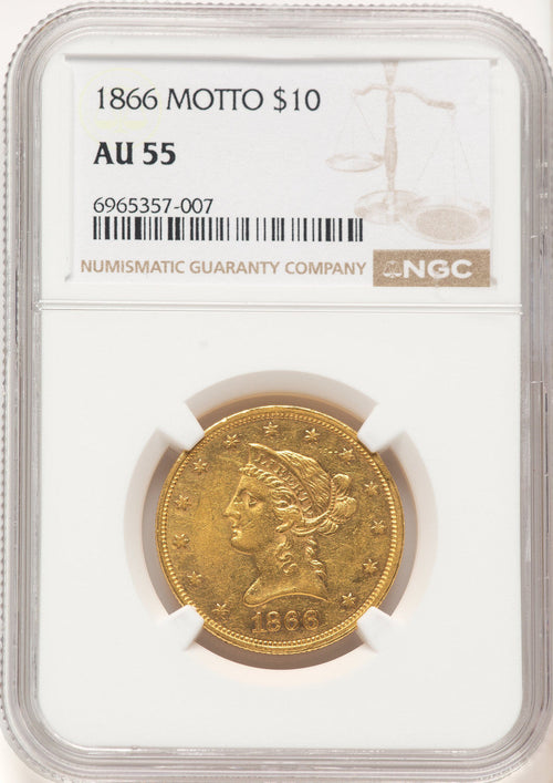 1866 $10 Liberty Eagle NGC AU55 (781068001)