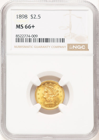 1898 $2.50 Liberty Quarter Eagle NGC MS66+ (781342004)