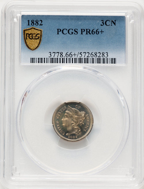 1882 3CN Proof Three Cent Nickel PCGS PR66+