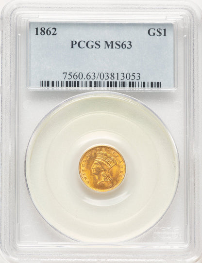 1862 G$1 Gold Dollar PCGS MS63 (781731071)