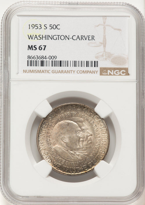 1953-S 50C Washington-Carver Commemorative Silver NGC MS67 (781731113)
