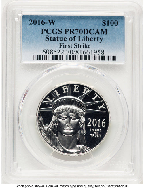 2016-W Proof Platinum Eagle 1 oz Blue Gradient PCGS PR70