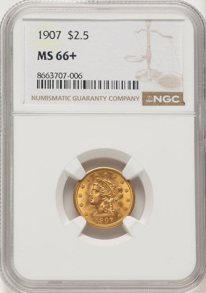 1907 $2.50 Liberty Quarter Eagle NGC MS66+