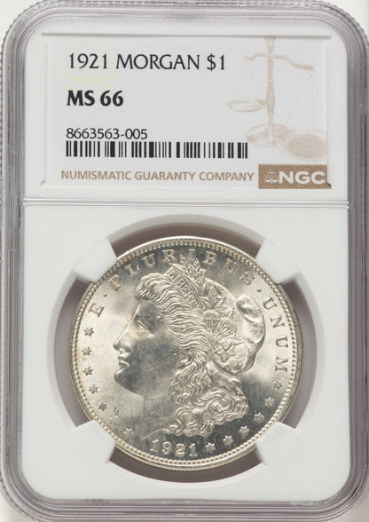 1921 Morgan Morgan Dollar NGC MS66