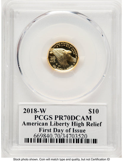 2018-W G$10 American Liberty High Relief FDI PCGS PR70 Ed Moy