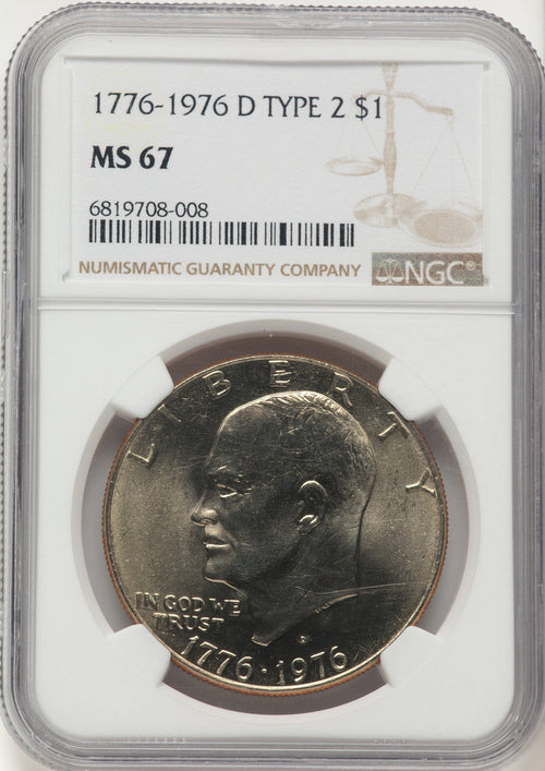 1976-D $1 Type Two Eisenhower Dollar NGC MS67