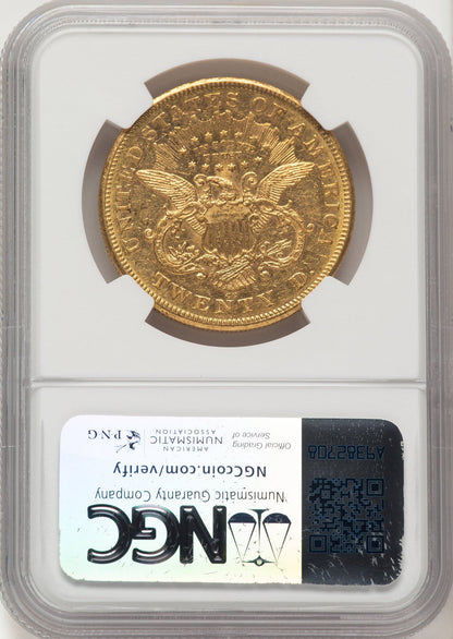 1876-CC $20 Liberty Double Eagle NGC AU58