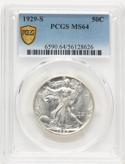 1929-S 50C Walking Liberty Half Dollar PCGS MS64
