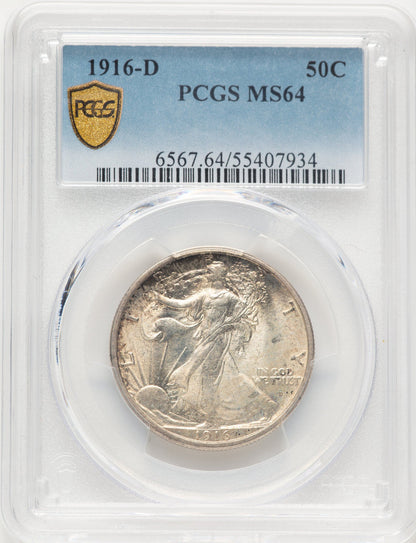 1916-D 50C Walking Liberty Half Dollar PCGS MS64 (782974012)