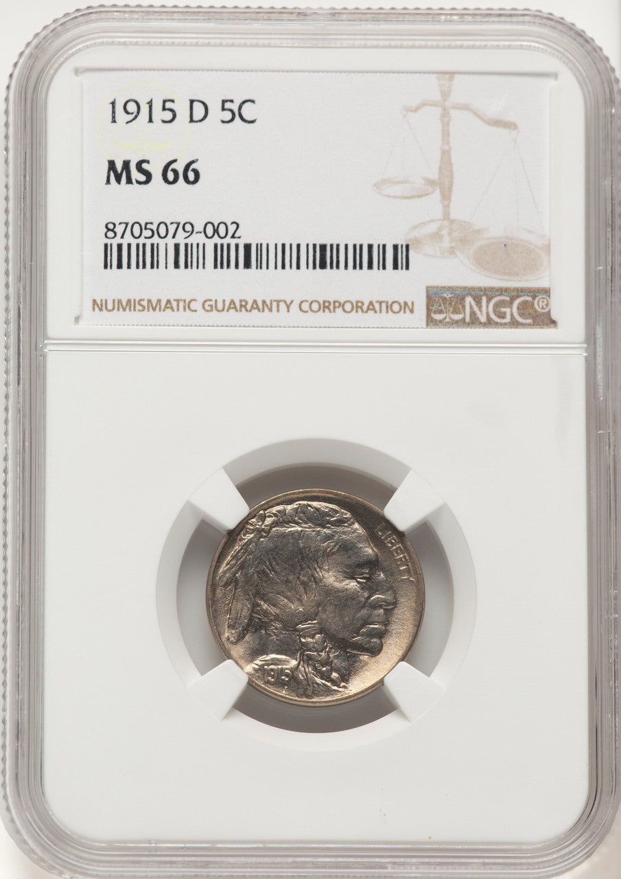 1915-D 5C Buffalo Nickel NGC MS66