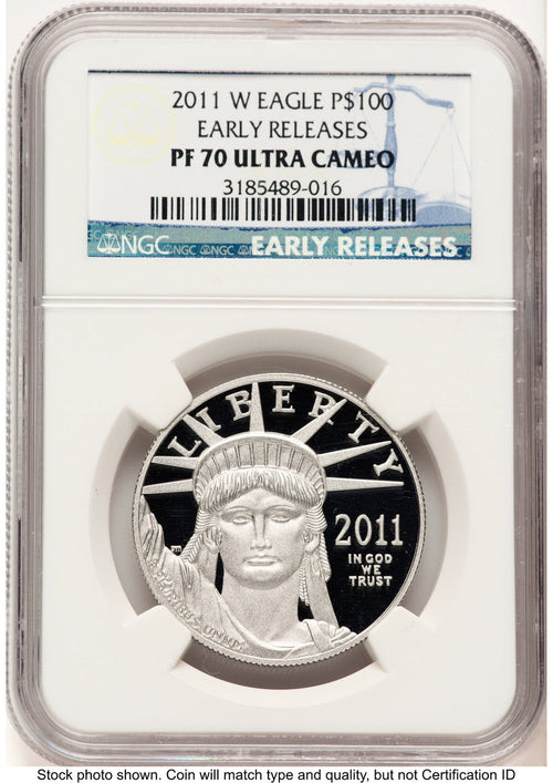 2011-W Proof Platinum Eagle 1 oz ER Blue NGC PF70