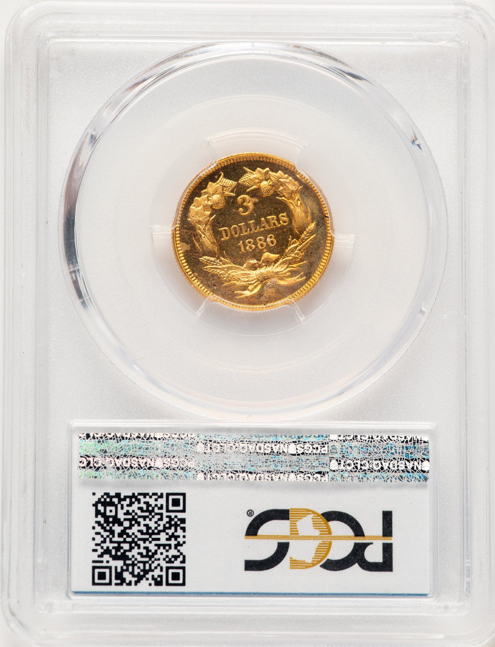 1886 $3 Proof Three Dollar Gold Pieces PCGS PR65