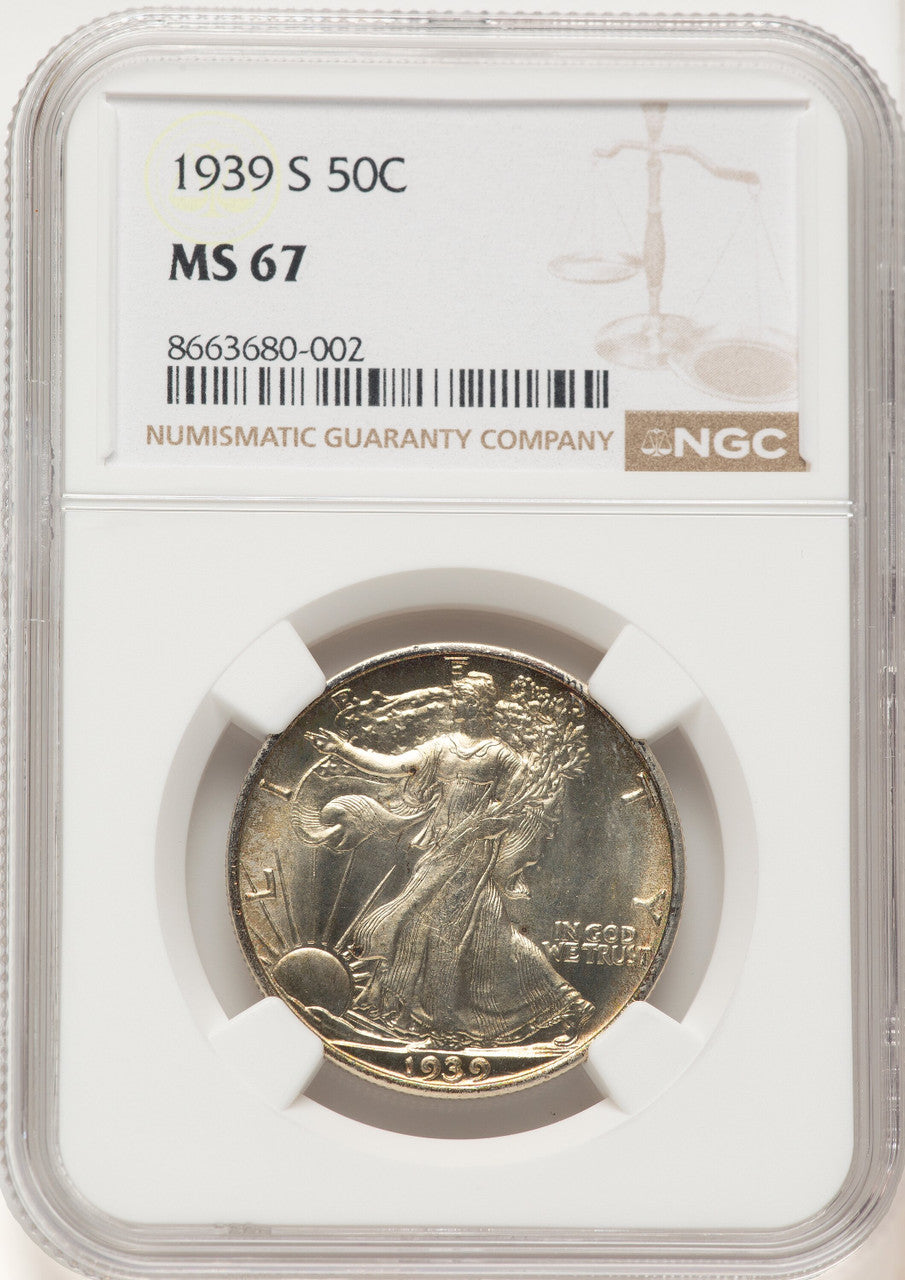 1939-S 50C Walking Liberty Half Dollar NGC MS67 (783057009)