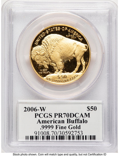 2006-W Proof Gold Buffalo 1 oz James Earle Fraser PCGS PR70
