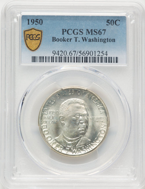1950 50C Booker T. Washington Commemorative Silver PCGS MS67 (783489001)