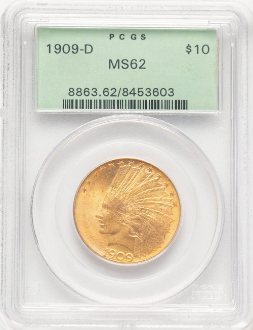 1909-D $10 Indian Eagle PCGS MS62 (783567002)