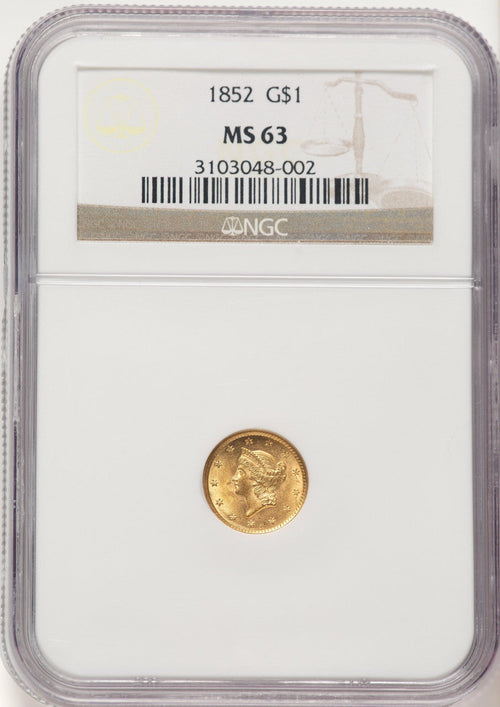 1852 G$1 Gold Dollar NGC MS63 (783713010)