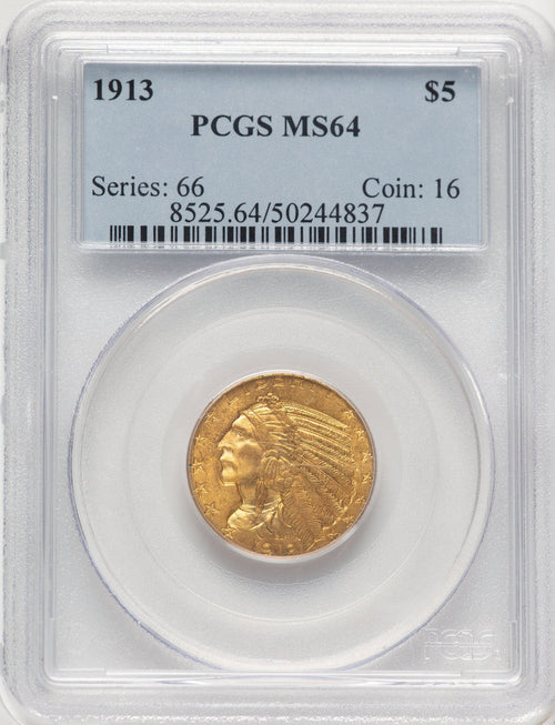 1913 $5 Indian Half Eagle PCGS MS64 (783786032)