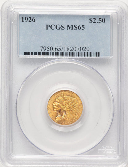 1926 $2.50 Indian Quarter Eagle PCGS MS65 (783808002)