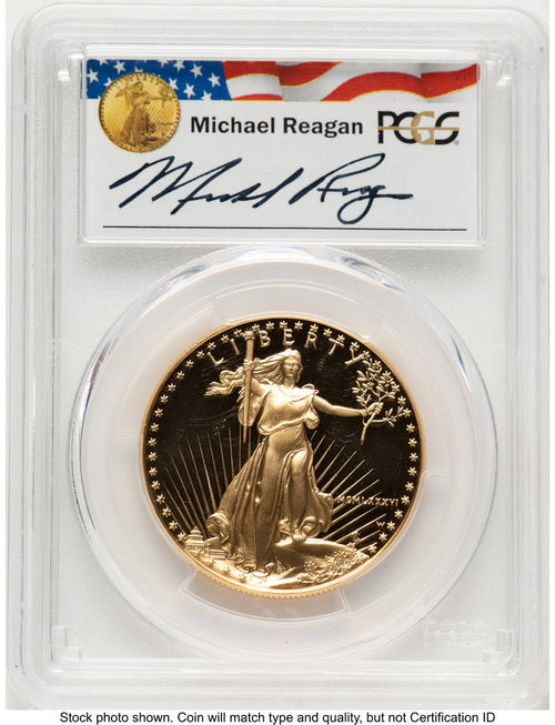 1986-W Proof Gold Eagle 1 oz Reagan Legacy Series Michael Reagan PCGS PR70 (783809007)