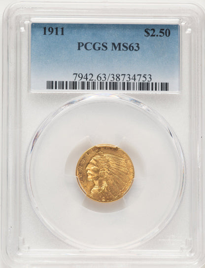 1911 $2.50 Indian Quarter Eagle PCGS MS63 (783858005)