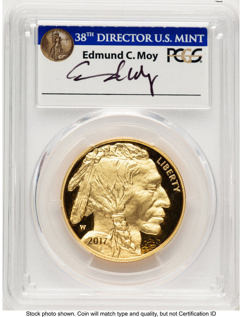 2017-W Proof Gold Buffalo 1 oz FDI Philadelphia PCGS PR70 Ed Moy