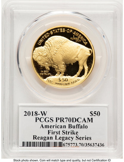 2018-W Proof Gold Buffalo 1 oz FS Reagan Legacy Series Michael Reagan PCGS PR70 (783954013)